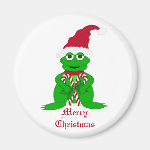 Imán de la rana de las Felices Navidad