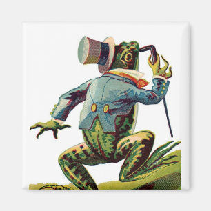 Imán de la rana del baile del guión del vintage