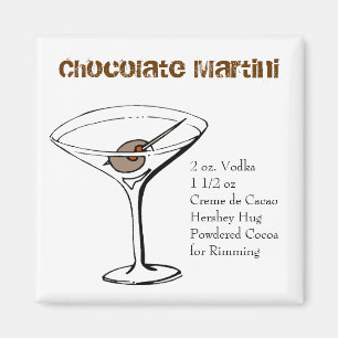 Imán de la receta de Martini del chocolate