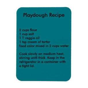 Imán de la receta de Playdough