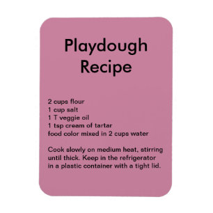 Imán de la receta de Playdough