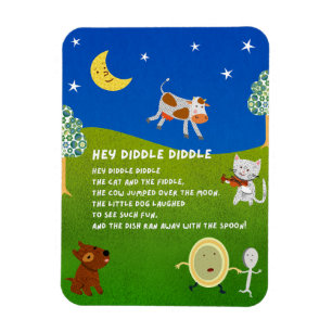 Imán de la rima infantil Hey Diddle Diddle