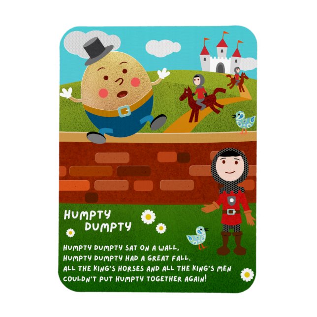 Imán de la rima infantil Humpty Dumpty (Vertical)