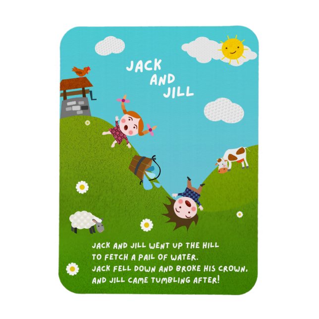 Imán de la rima infantil Jack y Jill (Vertical)