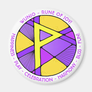Imán de la Runa Wunjo Art Nouveau - ¡ALEGRÍA!