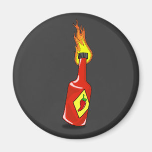 Imán de la salsa caliente del dibujo animado