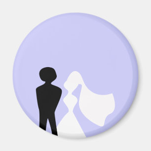Imán de la silueta de novia y del novio