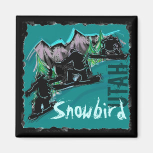 Imán de la snowboard de Utah del Snowbird