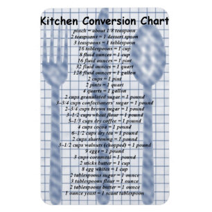 Imán de la tabla de conversión de la cocina