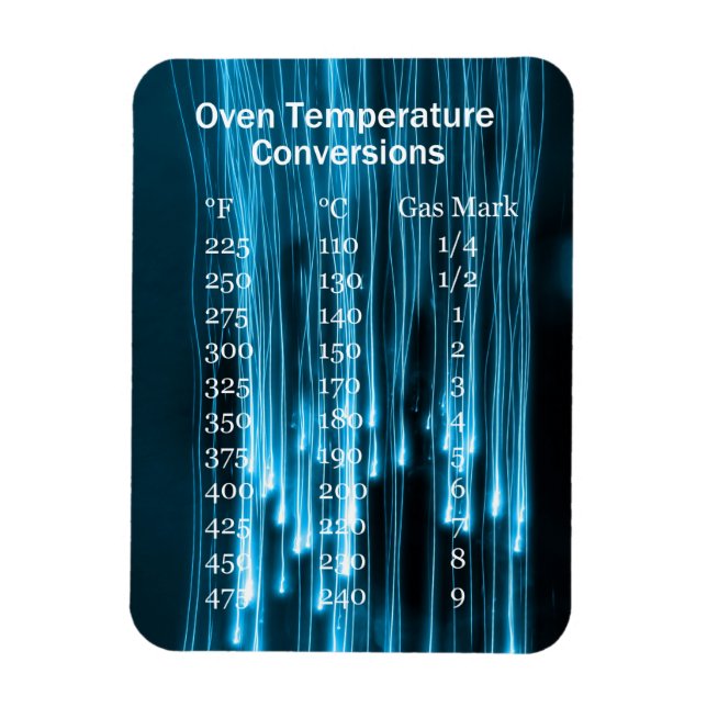 Imán de la tabla de conversión de temperatura óven (Vertical)
