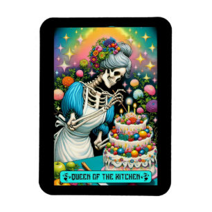 Imán de la tarjeta de la reina de la cocina Tarot