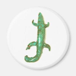 imán de lagarto verde