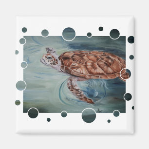 Imán de las burbujas de la tortuga de mar verde
