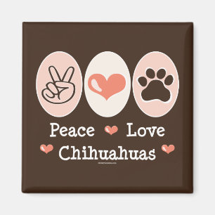 Imán de las chihuahuas del amor de la paz
