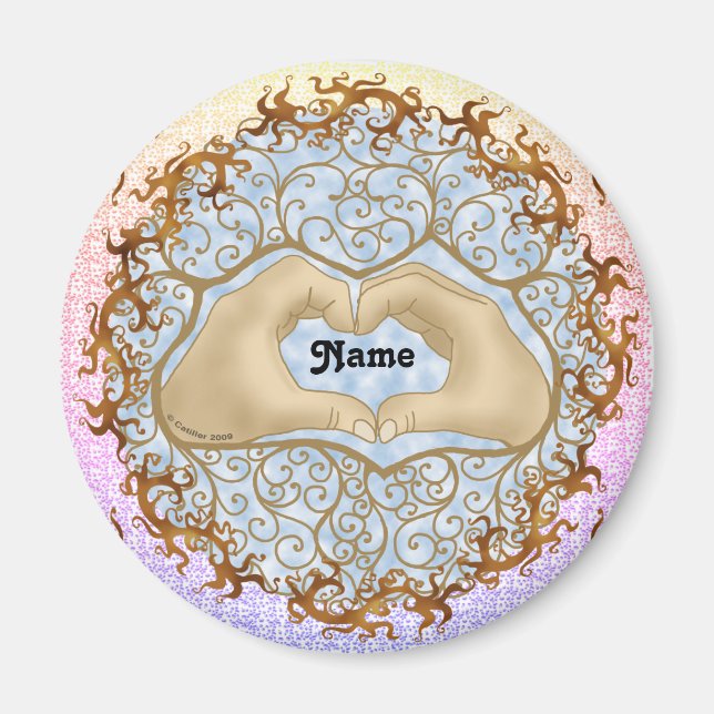 Imán de las manos del corazón (Frente)