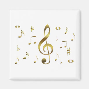 Imán de las notas musicales del oro
