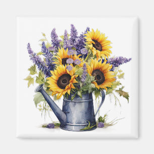 Imán de lavanda y girasoles