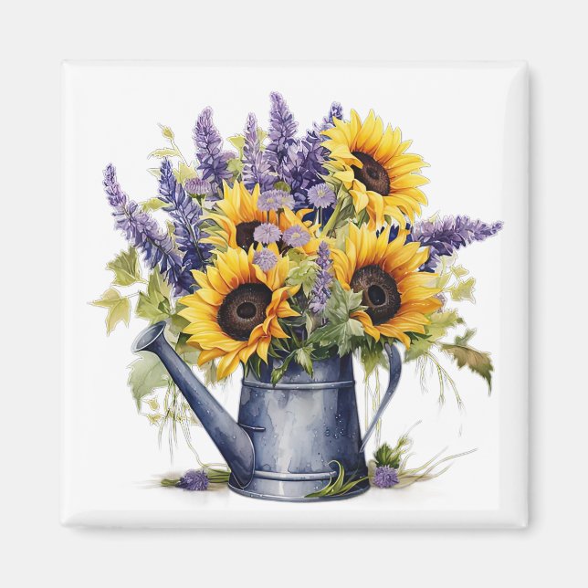Imán de lavanda y girasoles   (Frente)