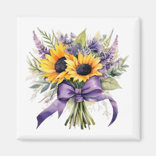 Imán de lavanda y girasoles   (Frente)