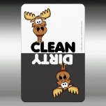 Imán de lavavajillas de alce suave<br><div class="desc">Imán de lavavajillas limpio/sucio de alce personalizado,  POR FAVOR,  TENGA EN CUENTA que este diseño se creó sólo para imanes grandes</div>