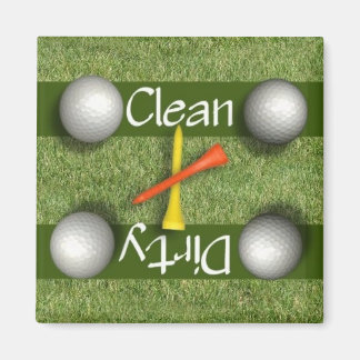 Imán de lavavajillas de golf limpio o sucio