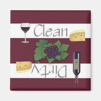 Imán de lavavajillas de vino limpio o sucio