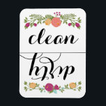Imán de lavavajillas florales<br><div class="desc">Utilice este imán en la parte delantera del lavavajillas para recordar si los platos están limpios o sucios.</div>