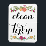 Imán de lavavajillas florales<br><div class="desc">Utilice este imán en la parte delantera del lavavajillas para recordar si los platos están limpios o sucios.</div>
