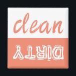 Imán de lavavajillas limpio o sucio<br><div class="desc">¡No más sorbos de gafas sucias directamente del lavavajillas que aún no han empezado el ciclo de limpieza! En el lado naranja,  dice "Sucio",  y en el lado blanco,  dice "Limpio". Póngalo en el lavavajillas o en la lavandería para que todo el mundo pueda consultarlo fácilmente.</div>