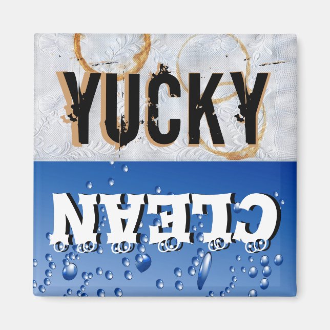 Imán de lavavajillas limpios y sucios (Frente)