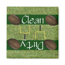 Imán de lavavajillas para el fútbol limpio o sucio