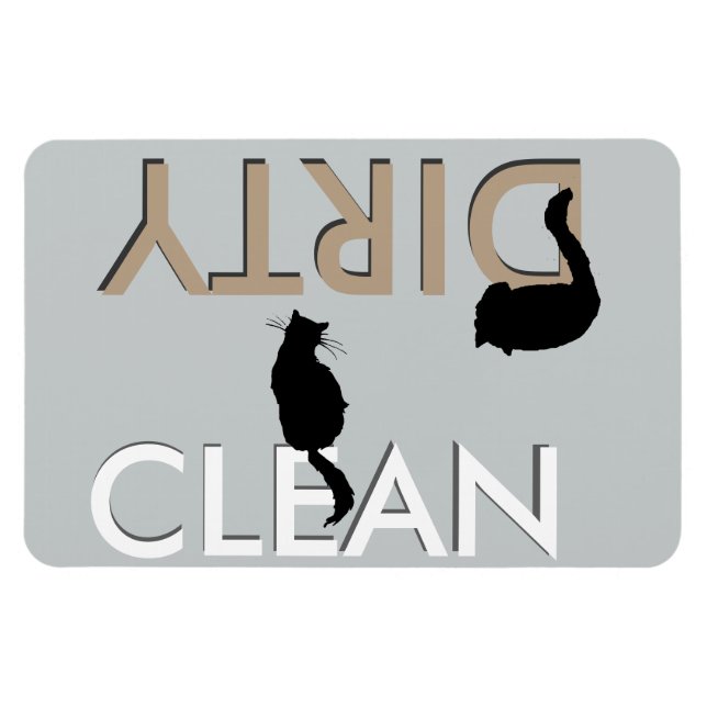 Imán de lavavajillas para gato sucio - LG (Horizontal)