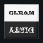 Imán de lavavajillas personalizado sucio y limpio<br><div class="desc">Imán de lavavajillas sucio/limpio. ¿Quién tiene tiempo para revisar cada día qué hay dentro del lavavajillas? Coloque este imán sencillo, elegante y moderno en su lavavajillas para que su vida sea fácil. Te dirá si los platos están sucios o limpios. Servirá como un recordatorio rápido cuando necesite ejecutar la máquina...</div>