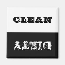 Imán de lavavajillas personalizado sucio y limpio