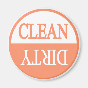 Imán de lavavajillas redondo y sucio limpio del na