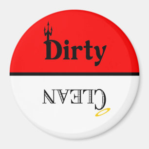 Imán de lavavajillas rojos/blancos sucios/limpios