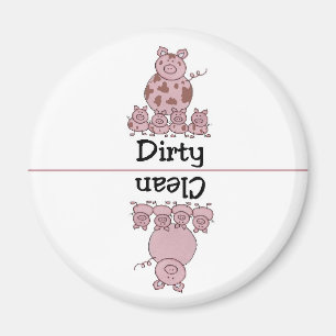 Imán de lavavajillas sucio de limpieza de cerdos