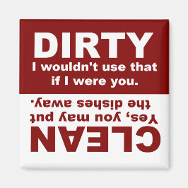 Imán de lavavajillas sucio limpio