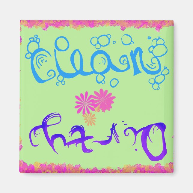 Imán de lavavajillas sucio y limpio (Frente)