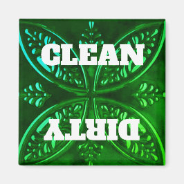 Imán de lavavajillas verde decorativo