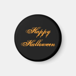 Imán de letra manuscrita de feliz Halloween (negro