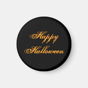 Imán de letra manuscrita de feliz Halloween (negro