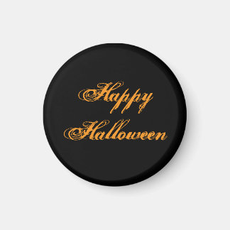 Imán de letra manuscrita de feliz Halloween (negro
