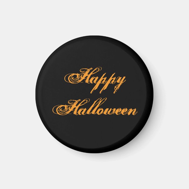 Imán de letra manuscrita de feliz Halloween (negro (Frente)