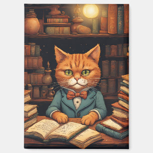 imán de libros y gatos
