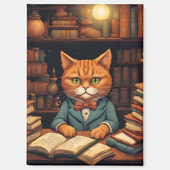 imán de libros y gatos (Anverso)