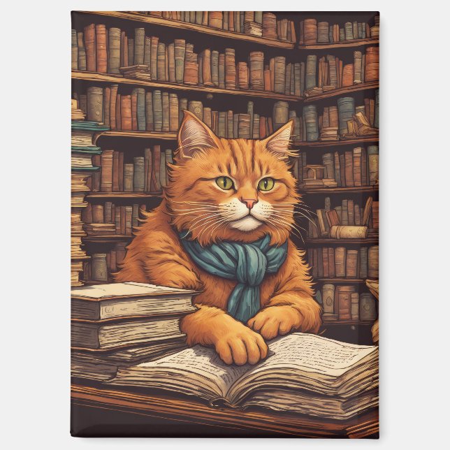 imán de libros y gatos (Anverso)