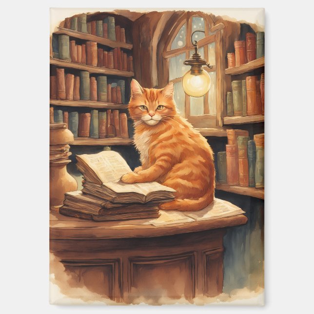 imán de libros y gatos (Anverso)