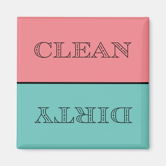 Imán de limpieza/lavavajillas sucio (rosa/Verde az (Frente)