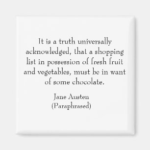 Imán de lista de compras de Jane Austen